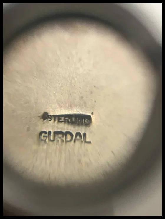 Vintage Gurdal Sterling Silver and Turquoise Pendant - 7