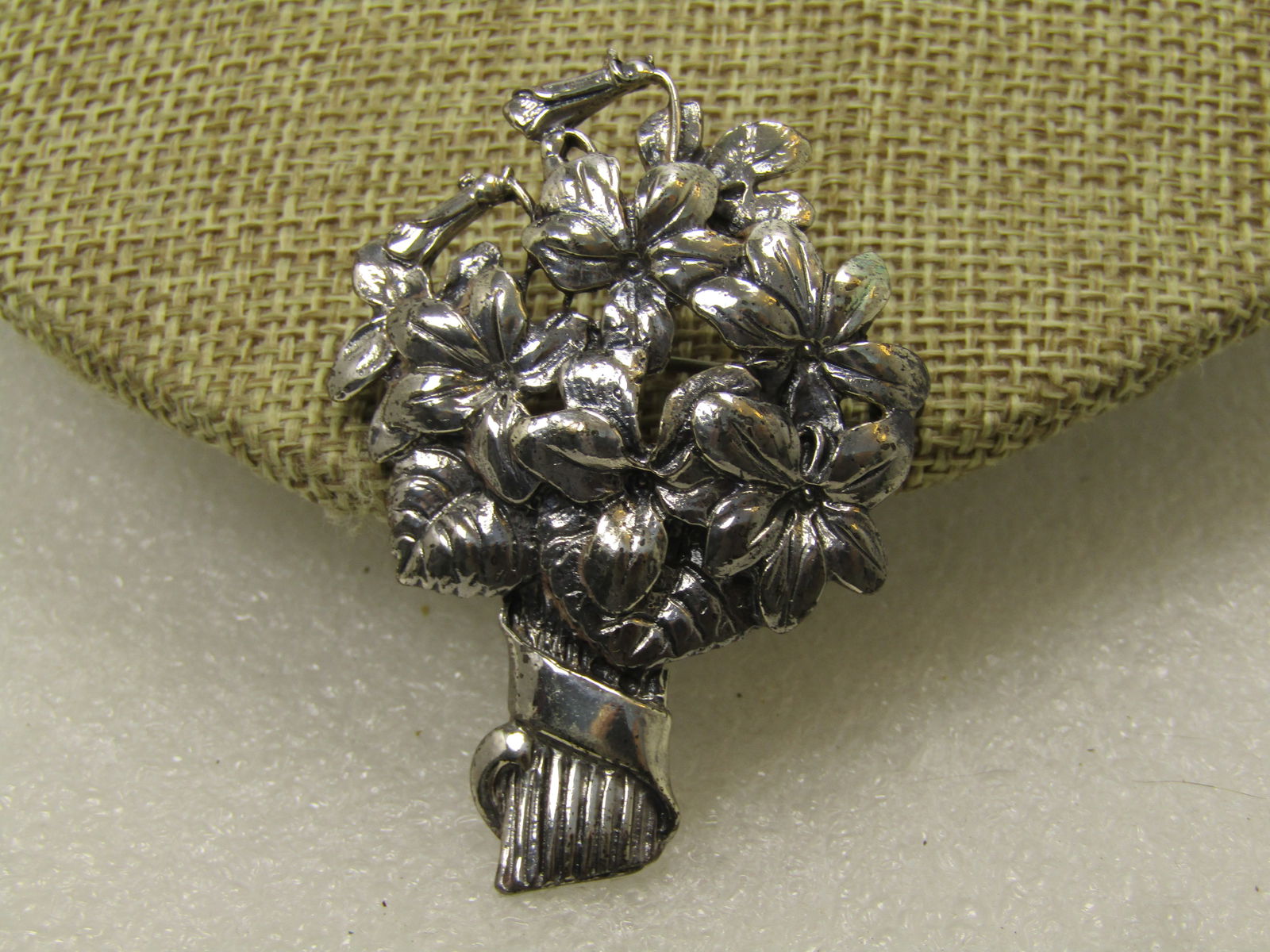 Vintage Sterling Floral Boquet Brooch, 1940's, Signed ING (1 of 5)