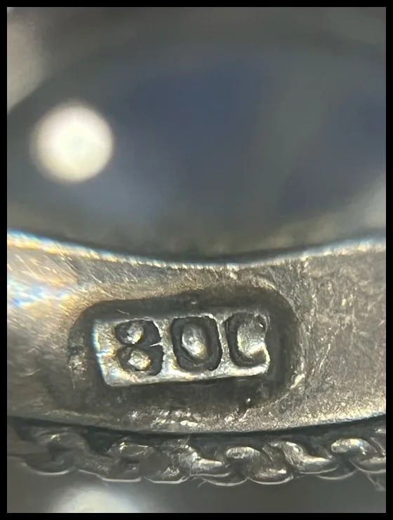 Vintage 800 Silver Lapis Brooch - 8