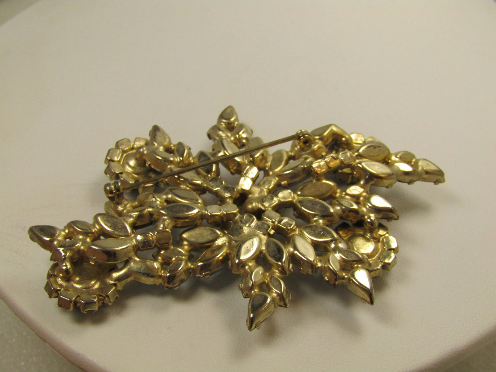 Vintage Blue & Clear Rhinestone Brooch, Aurora Borealis, 1940's-1950's. - 3