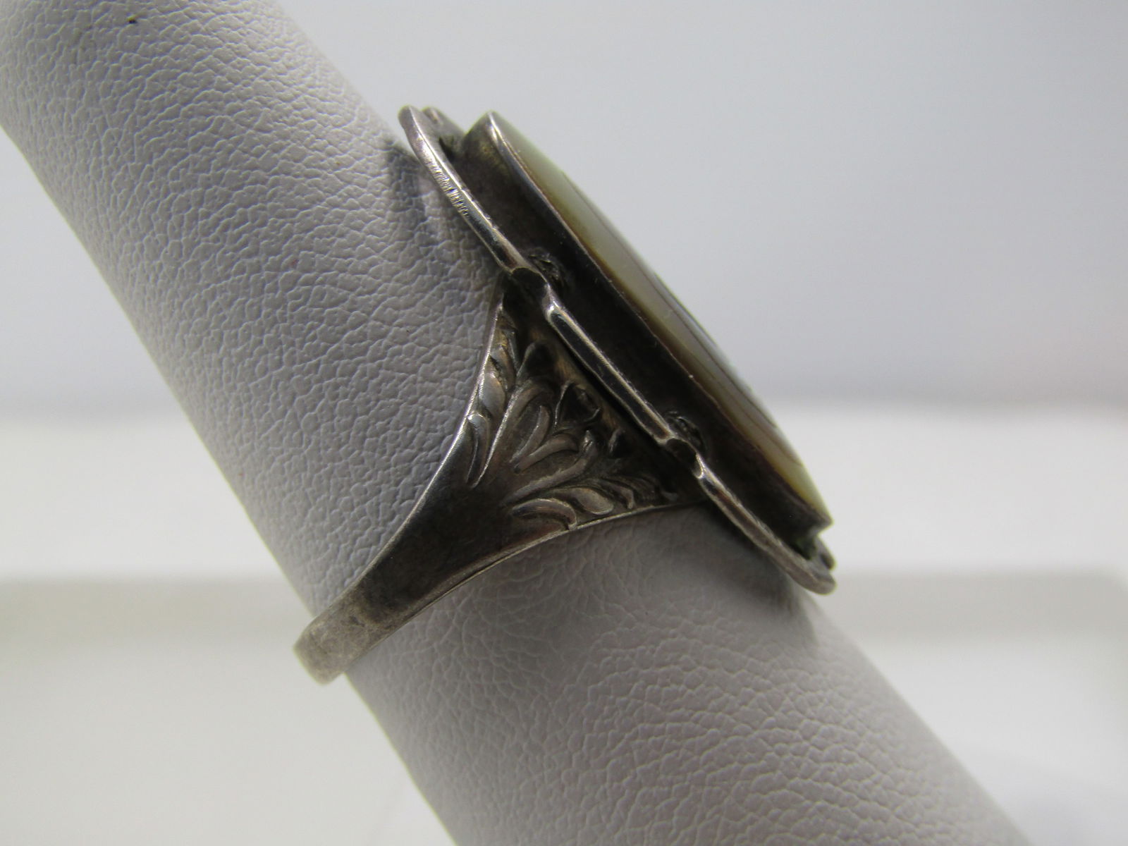 Vintage Sterling Abalone Ring, Size 8.75, 1940's-1950's - 3