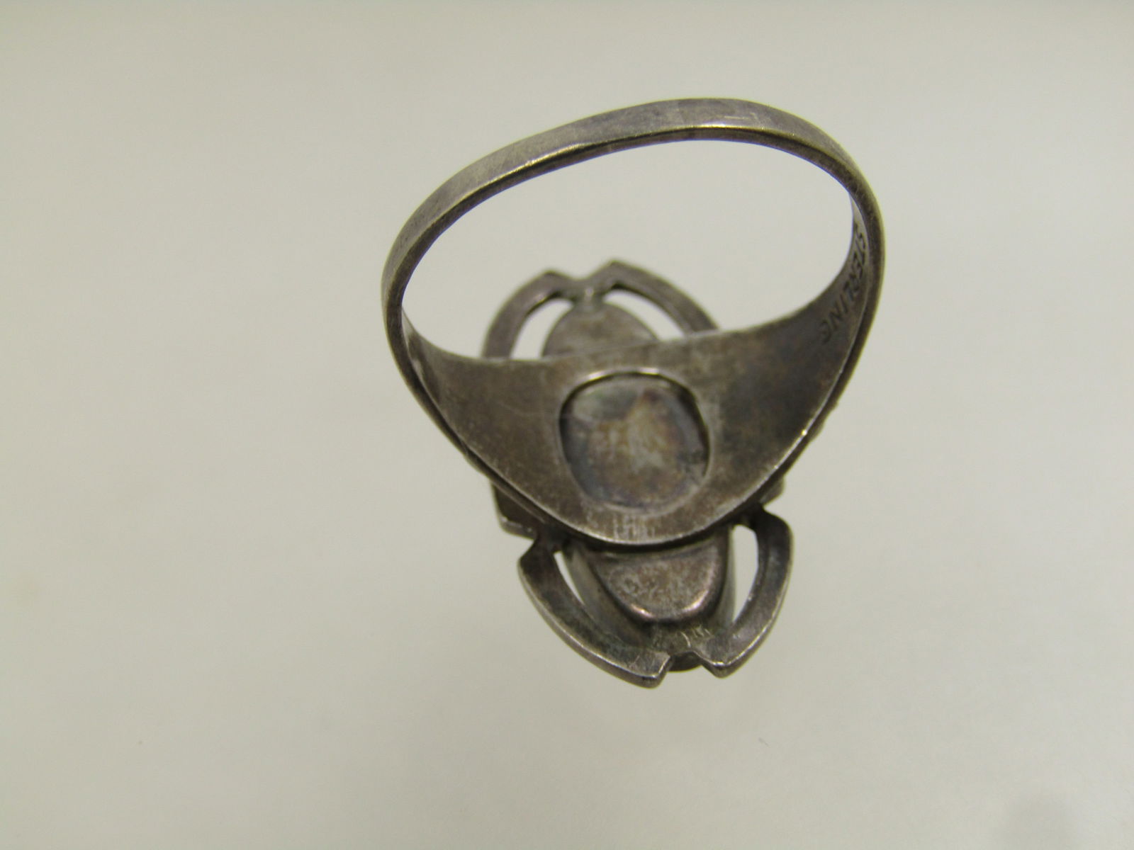 Vintage Sterling Abalone Ring, Size 8.75, 1940's-1950's - 4