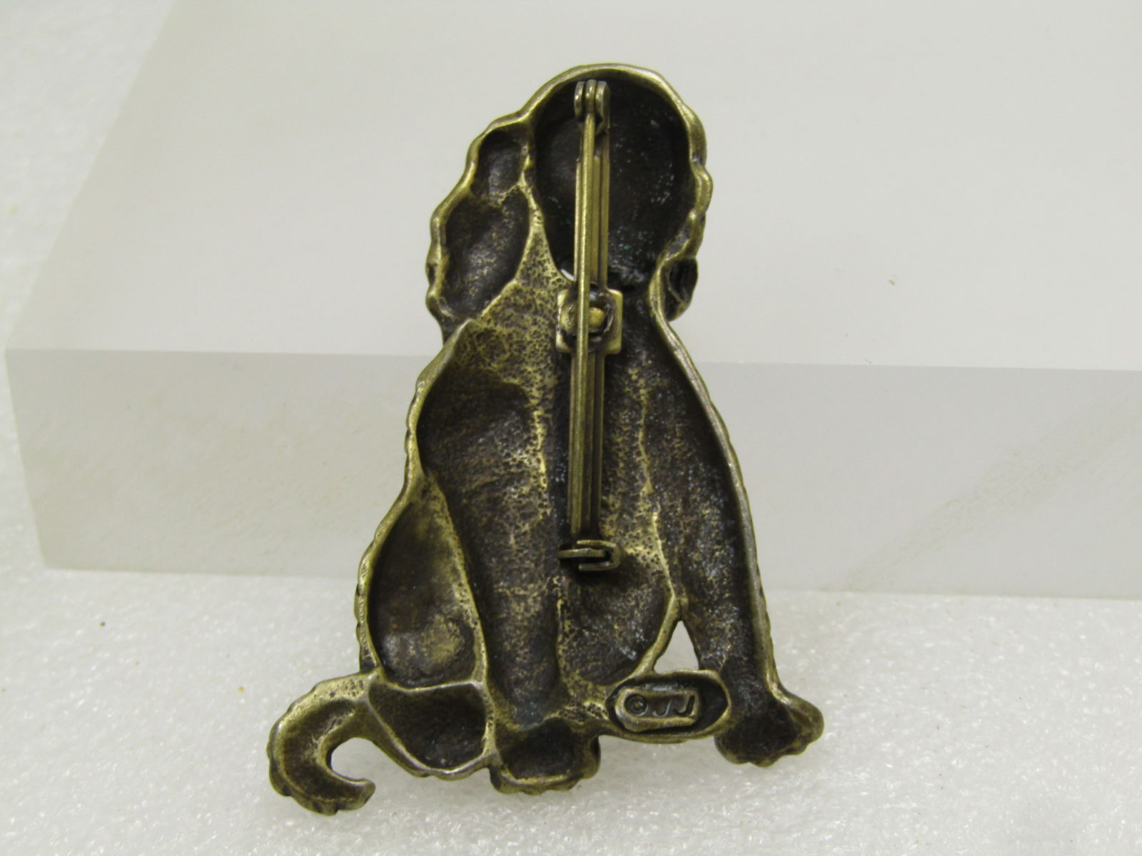 Vintage Retriever Dog Brooch, Signed J.J, 1970's-1980's - 4