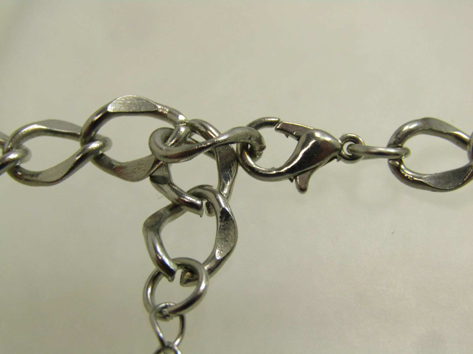 Purple Bib Chunky Necklace, Silver Tone, 19"-22", 1990's/After - 7