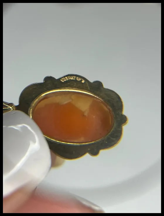 Vintage 14k GF Cameo Necklace - 4