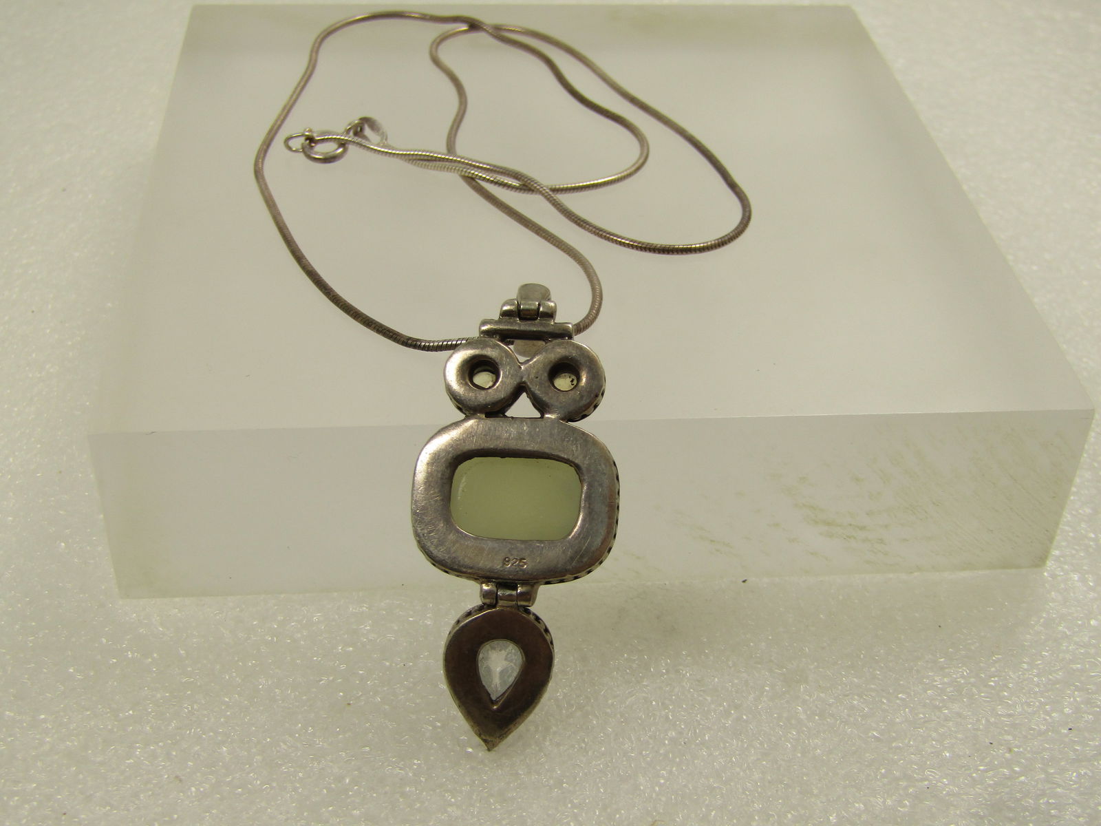 Vintage Sterling Mystic Topaz, Moonstone Necklace, 18", 1980's, Boho/Southwestern Appeal - 7