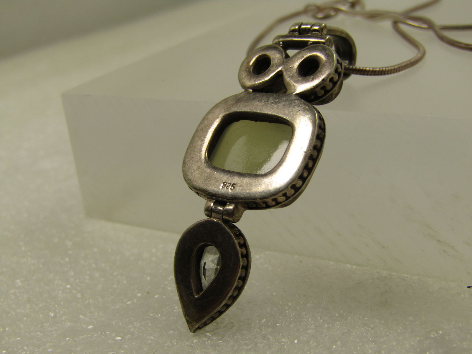 Vintage Sterling Mystic Topaz, Moonstone Necklace, 18", 1980's, Boho/Southwestern Appeal - 9