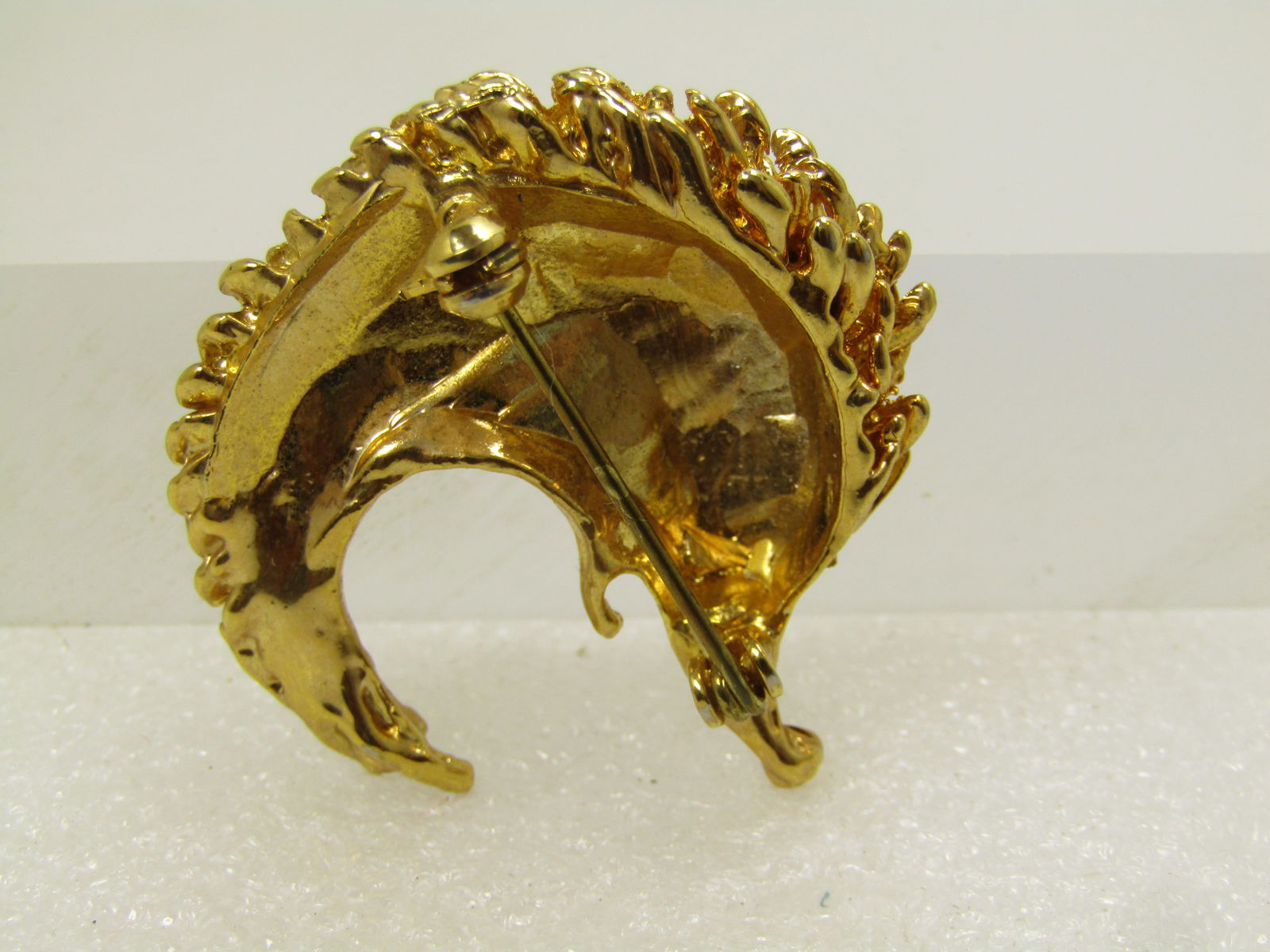 Vintage Hedgehog Brooch, Rhinestone Eye, 1980's - 3