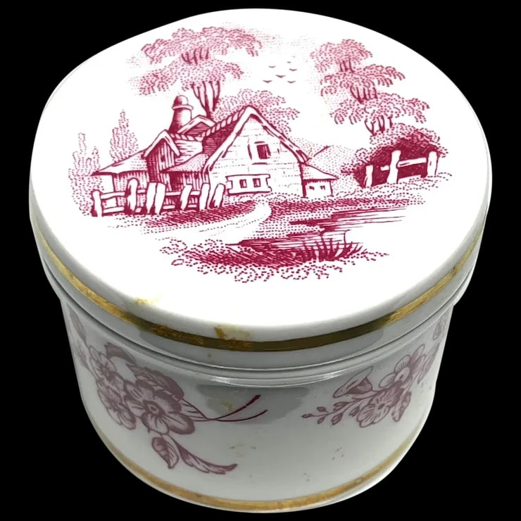 Vintage Spode Trinket Box/ Bone China - English Countryside (1 of 6)