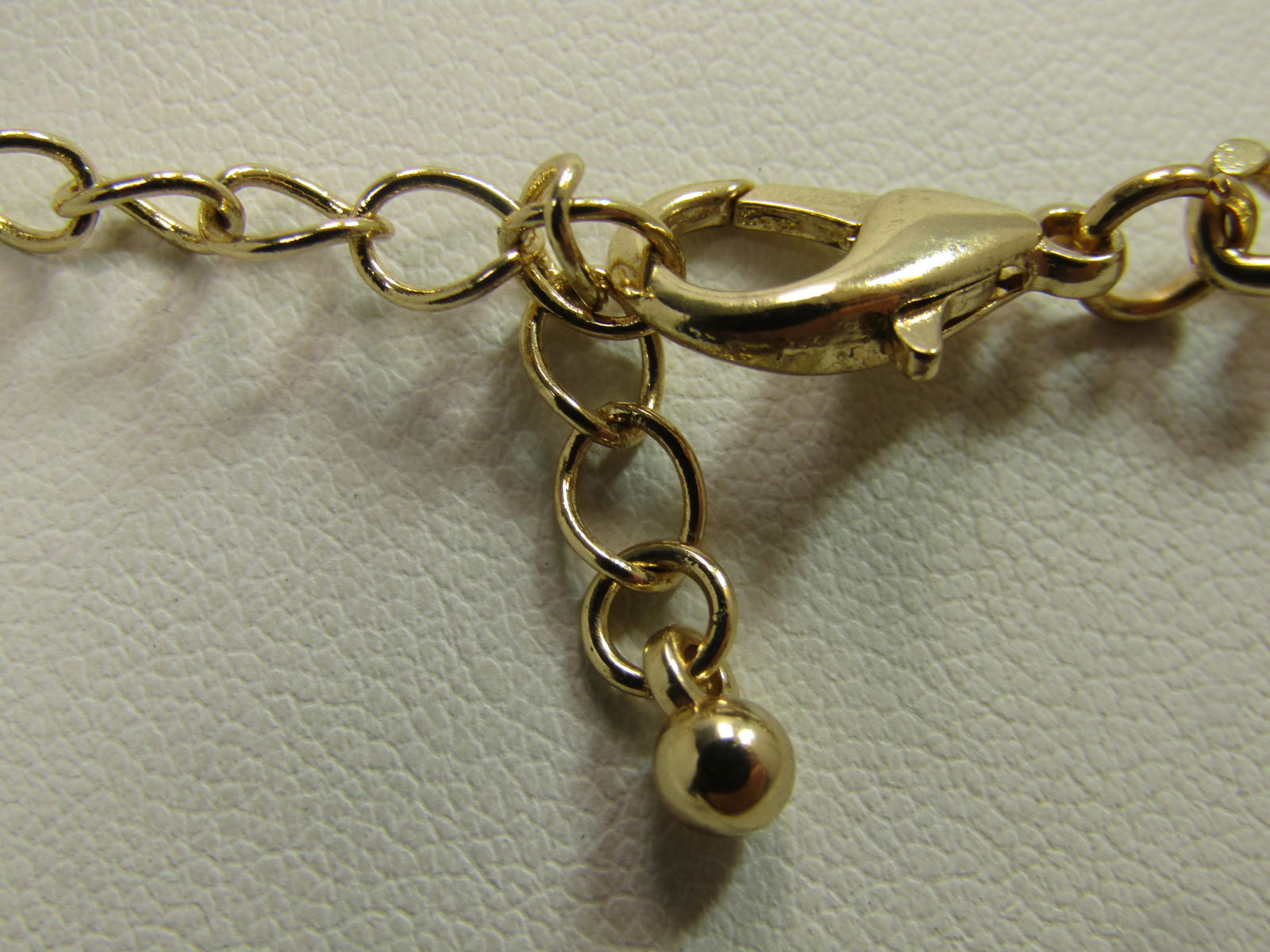 Vintage Red Double Row Bib Necklace, 18"-21", Gold Tone, 1980's - 4