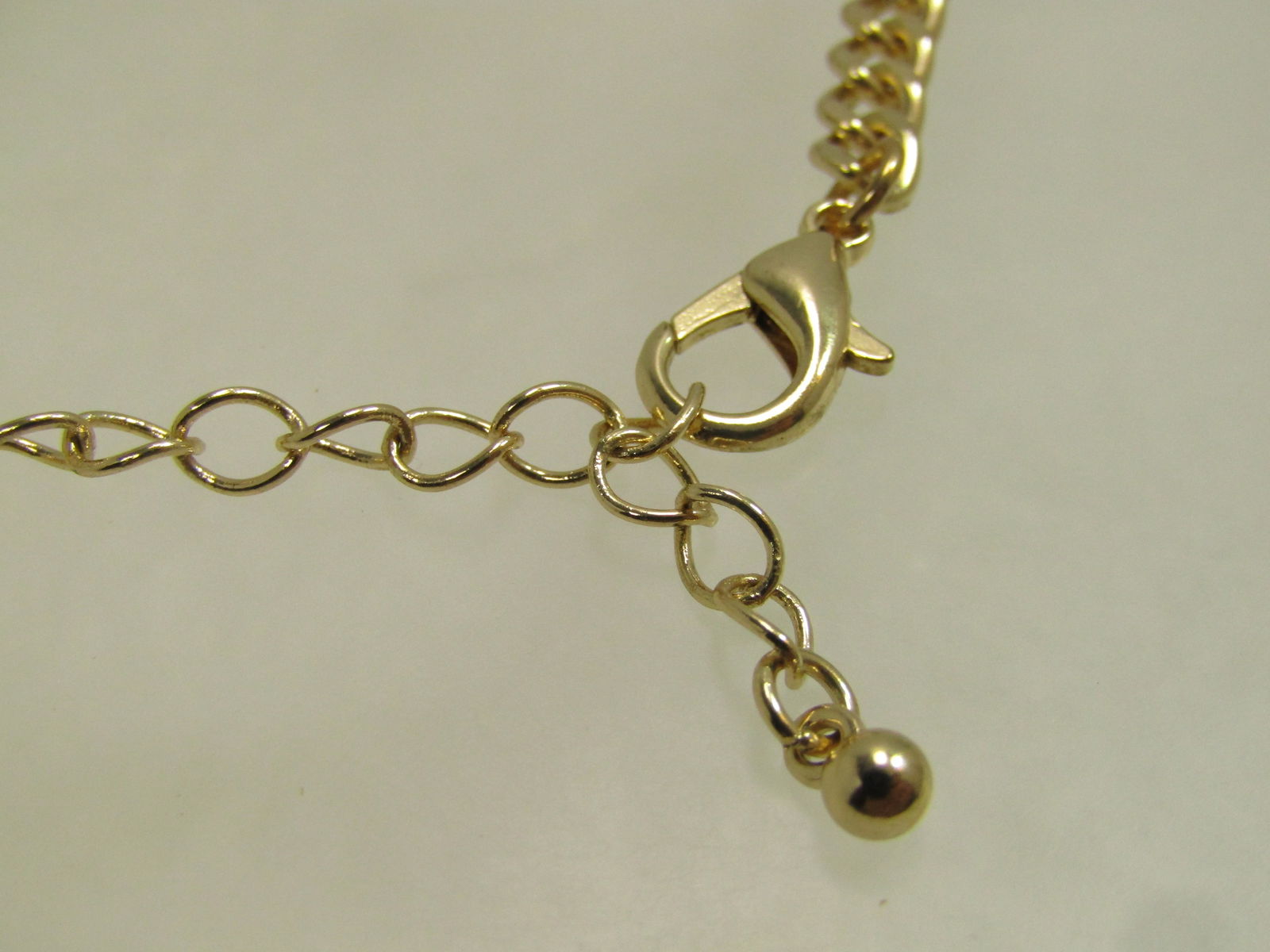 Vintage Red Double Row Bib Necklace, 18"-21", Gold Tone, 1980's - 6