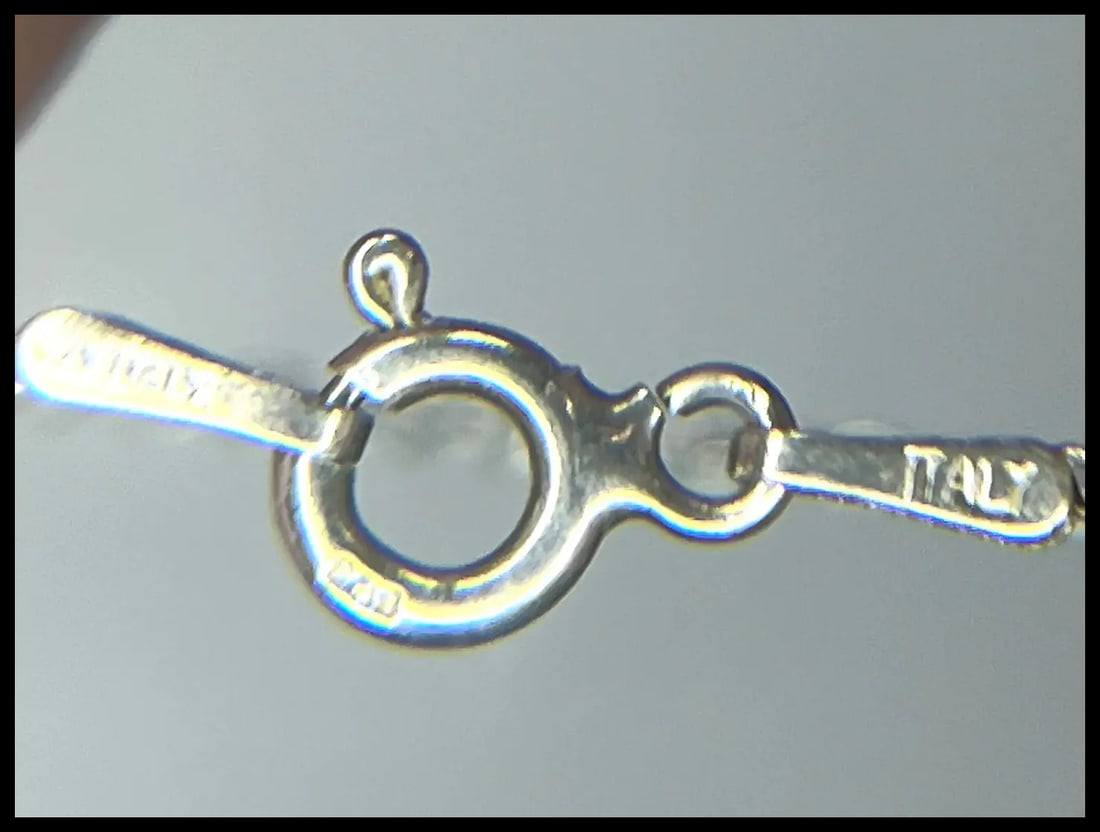 Vintage Sterling SIlver Class Ring Charm on Italian Sterling SIlver Chain - 7
