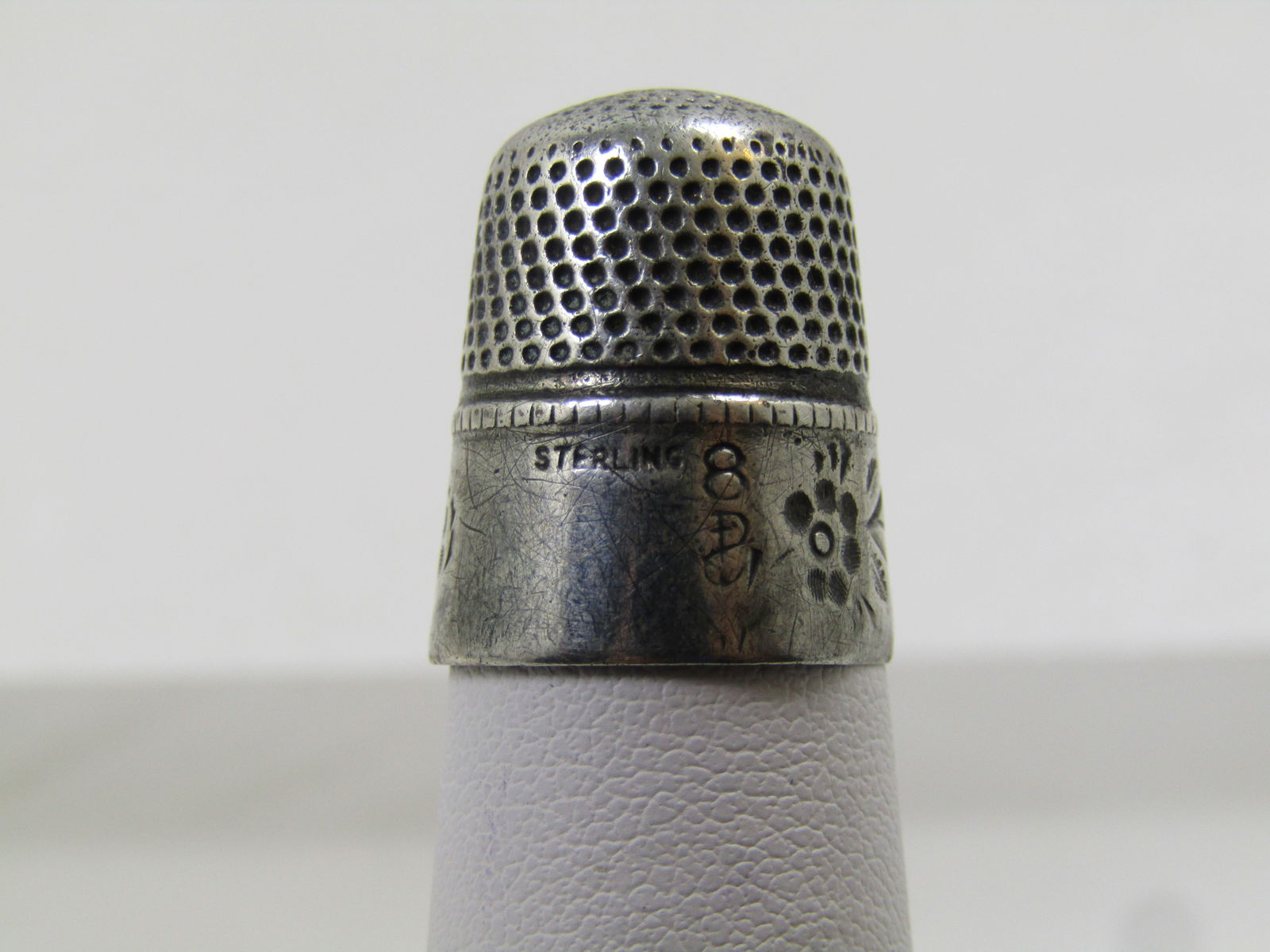 Vintage Sterling Thimble, Sz. 8, Signed, 1930's-1950's - 4