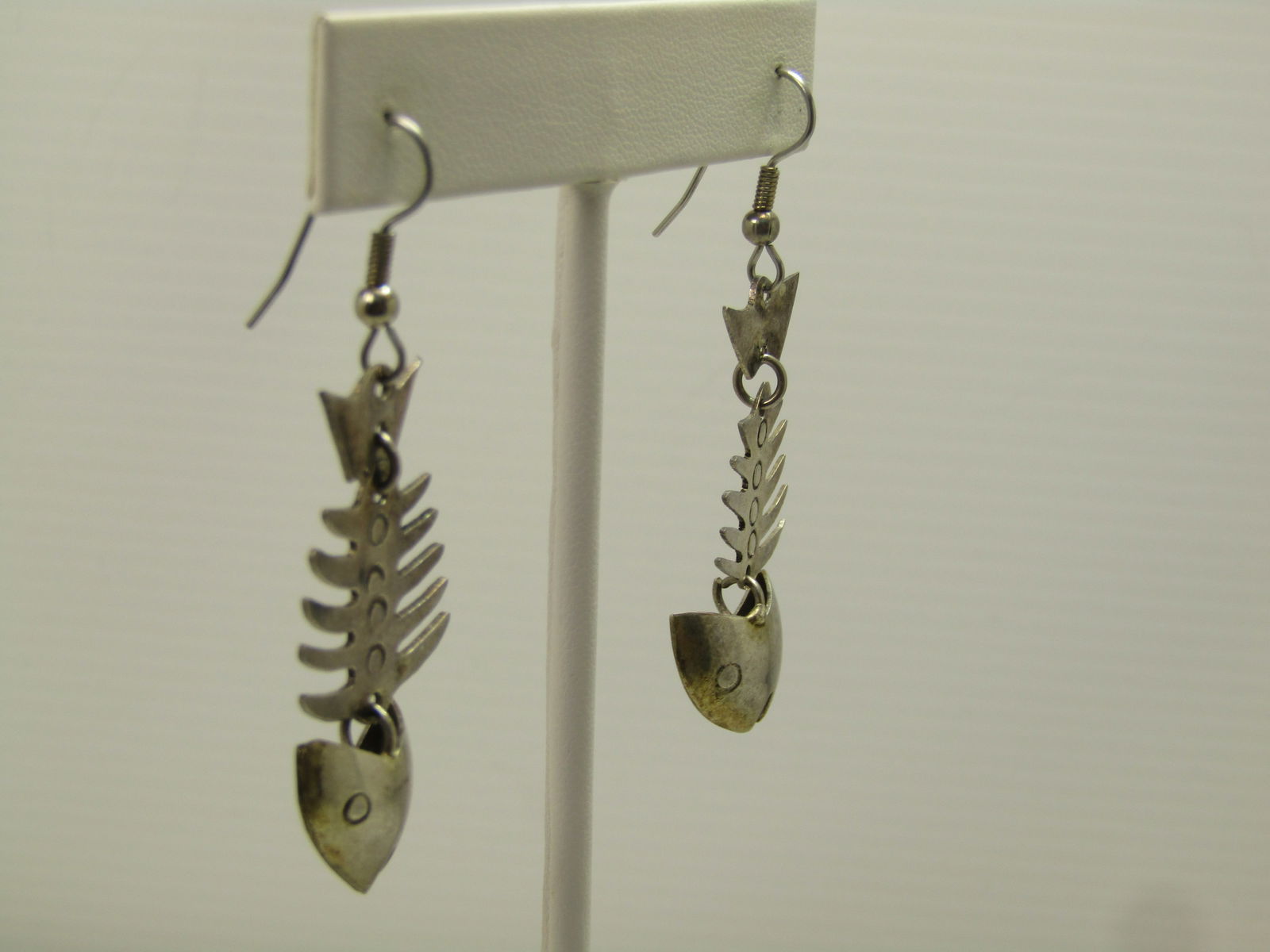Vintage Fish Skeleton Earrings, Pierced/Dangle, Mexico, 1970's - 3
