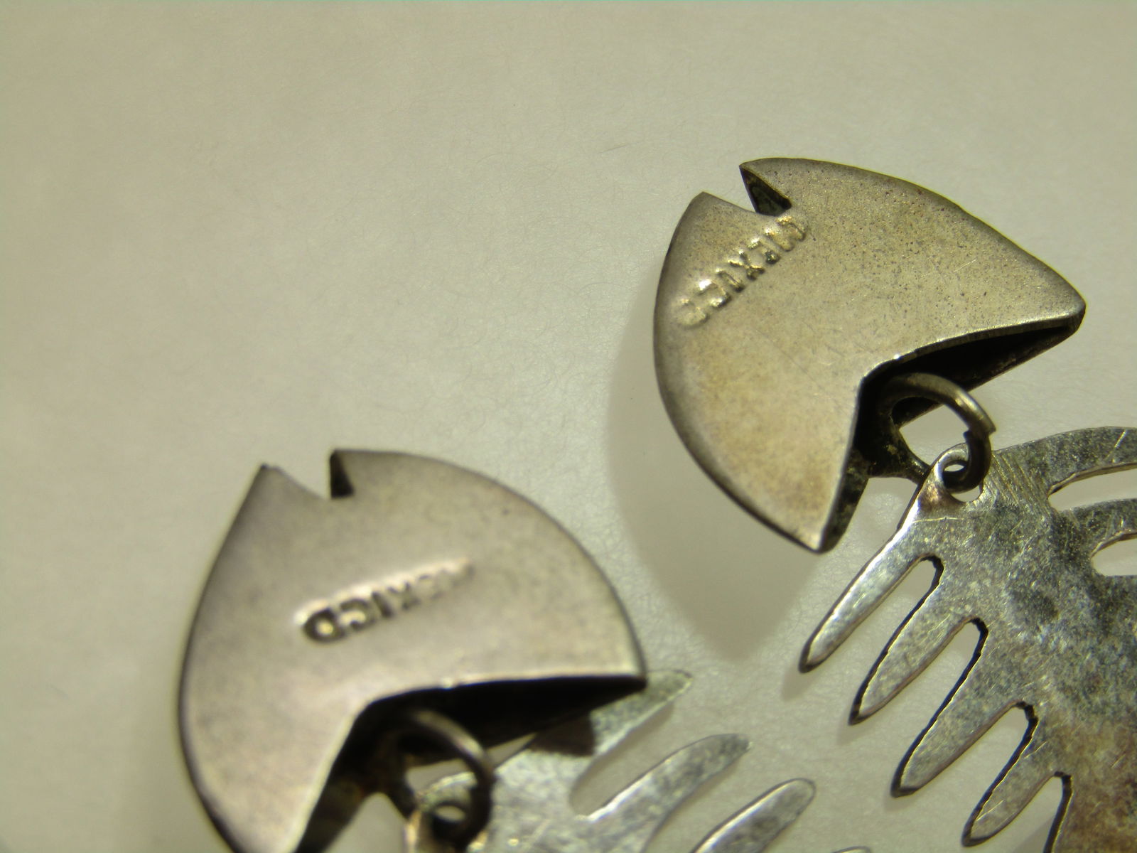 Vintage Fish Skeleton Earrings, Pierced/Dangle, Mexico, 1970's - 6