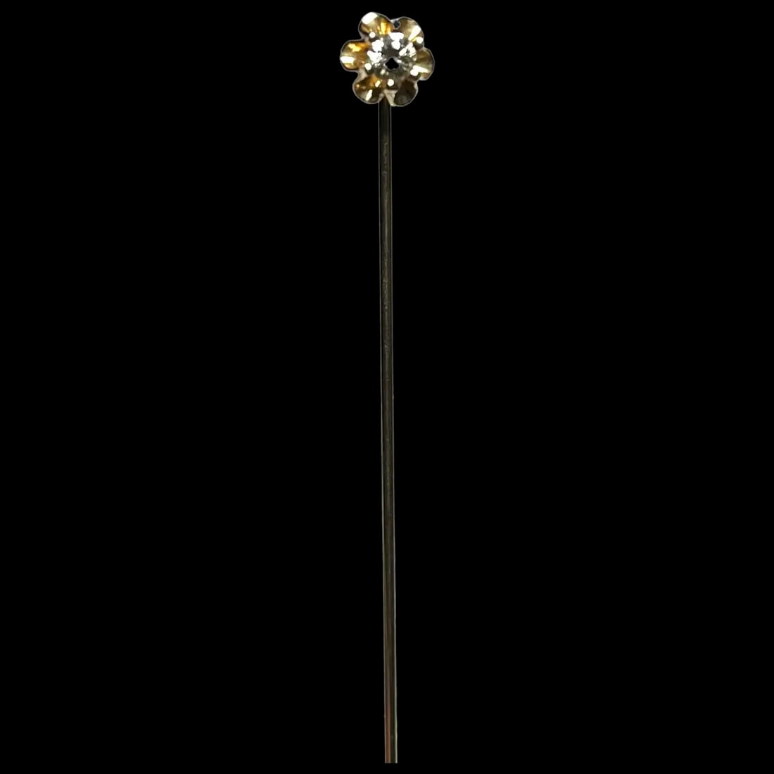 Vintage 14k Gold Diamond Flower Stickpin (1 of 9)