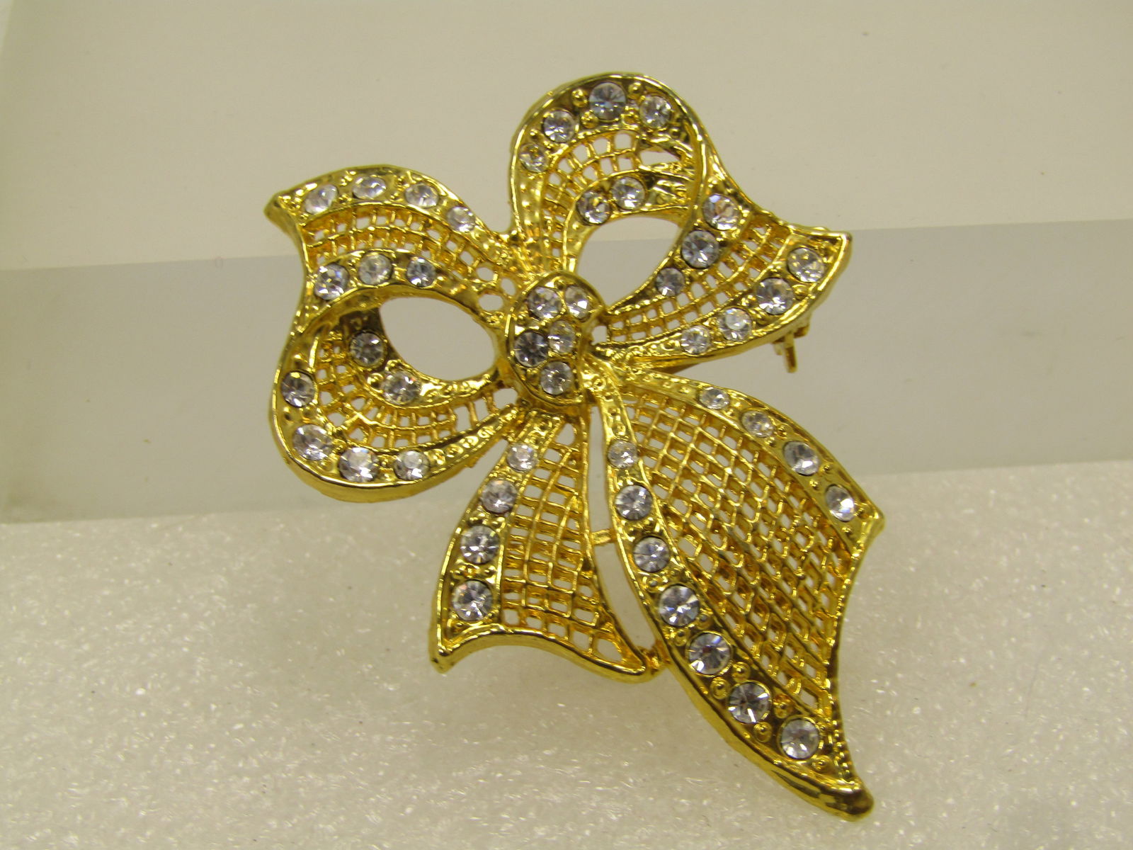 Vintage Rhinestone Bow Brooch, 1980's-1990's (1 of 4)
