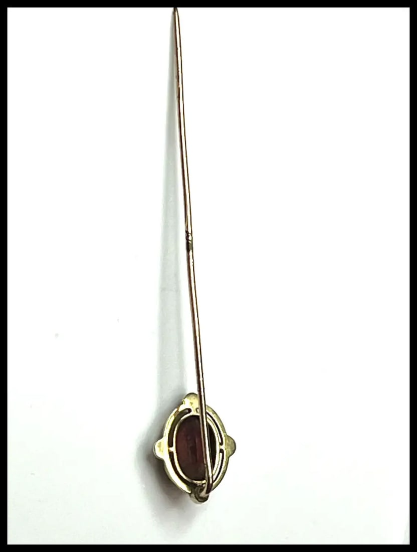 Vintage 14k Gold Garnet Stickpin - 3