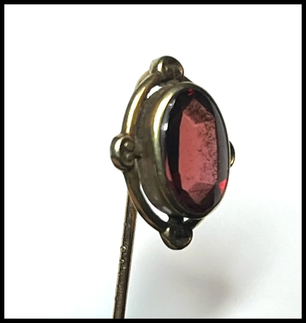 Vintage 14k Gold Garnet Stickpin - 5