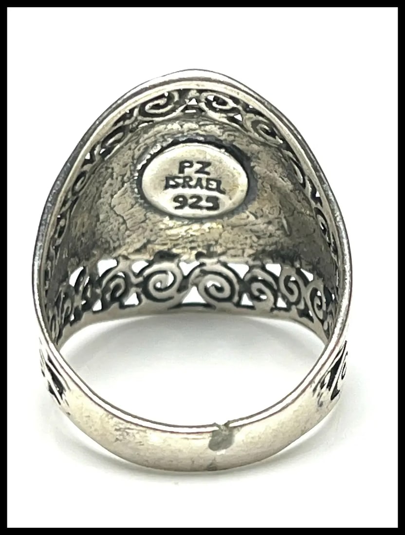 Estate Or Paz Israel Hammered Sterling Silver Ring - 4