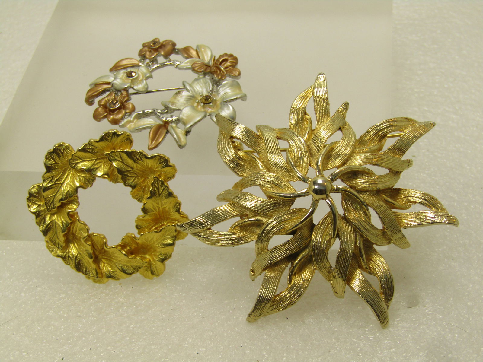Vintage Three Floral Brooch Lot, 1970's-1990's - 2
