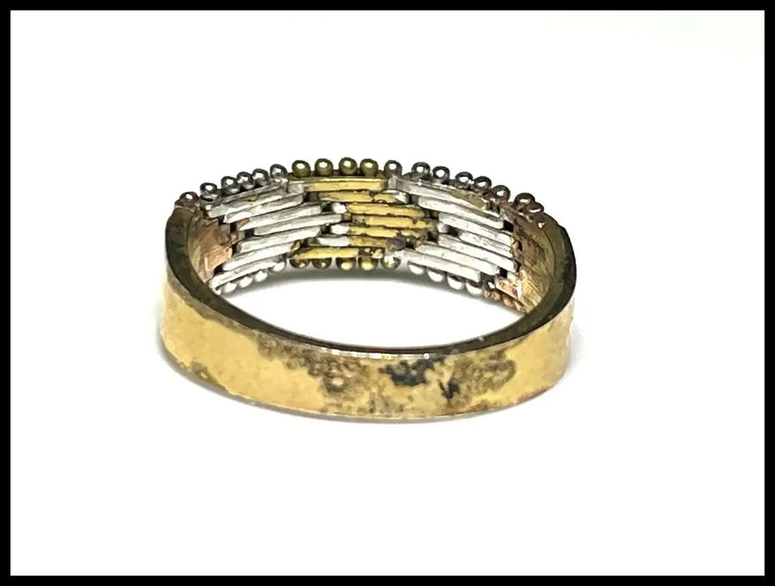 Vintage Italian Tri- Color Sterling Silver Ring - 3