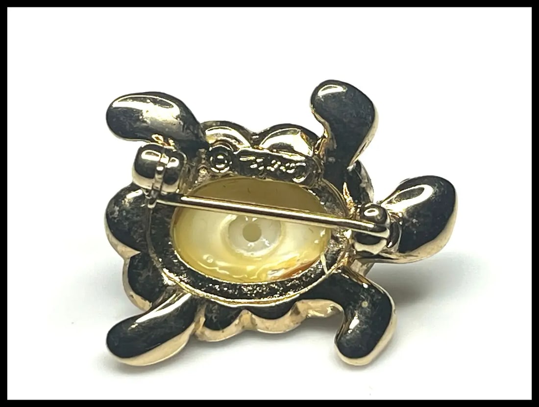 Vintage Carolee Crystal Turtle Brooch - 5