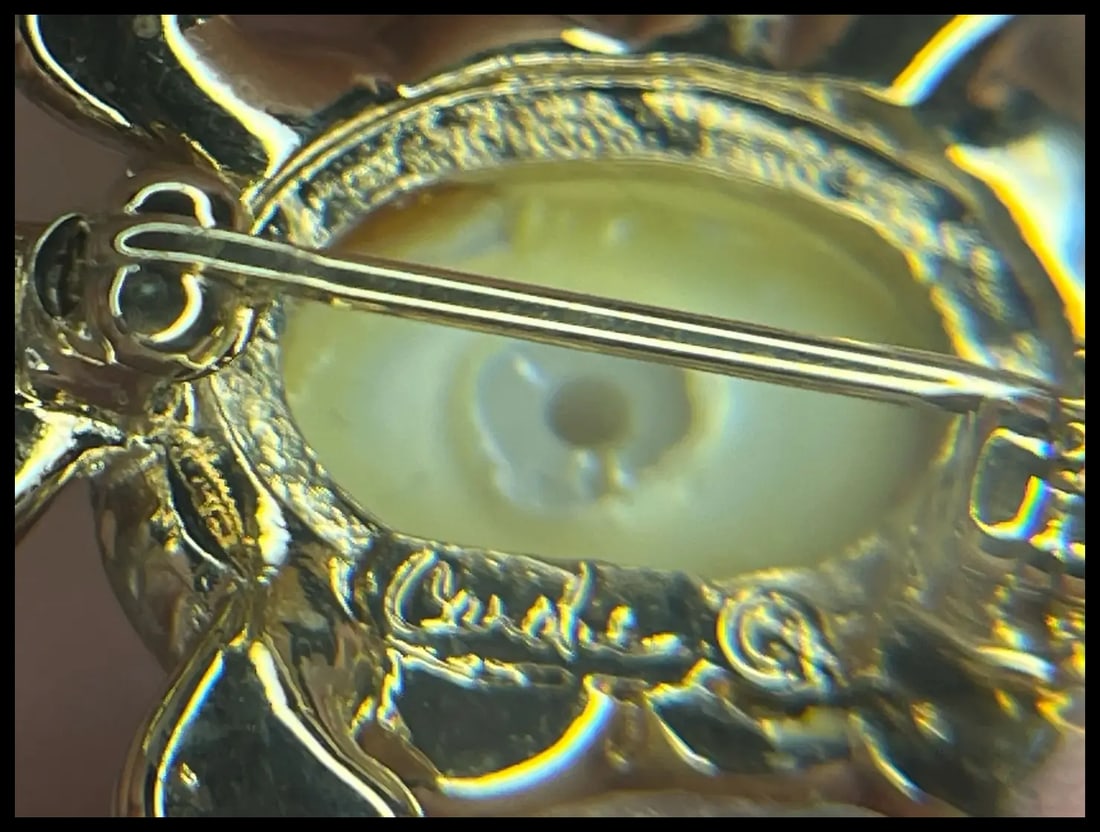 Vintage Carolee Crystal Turtle Brooch - 6