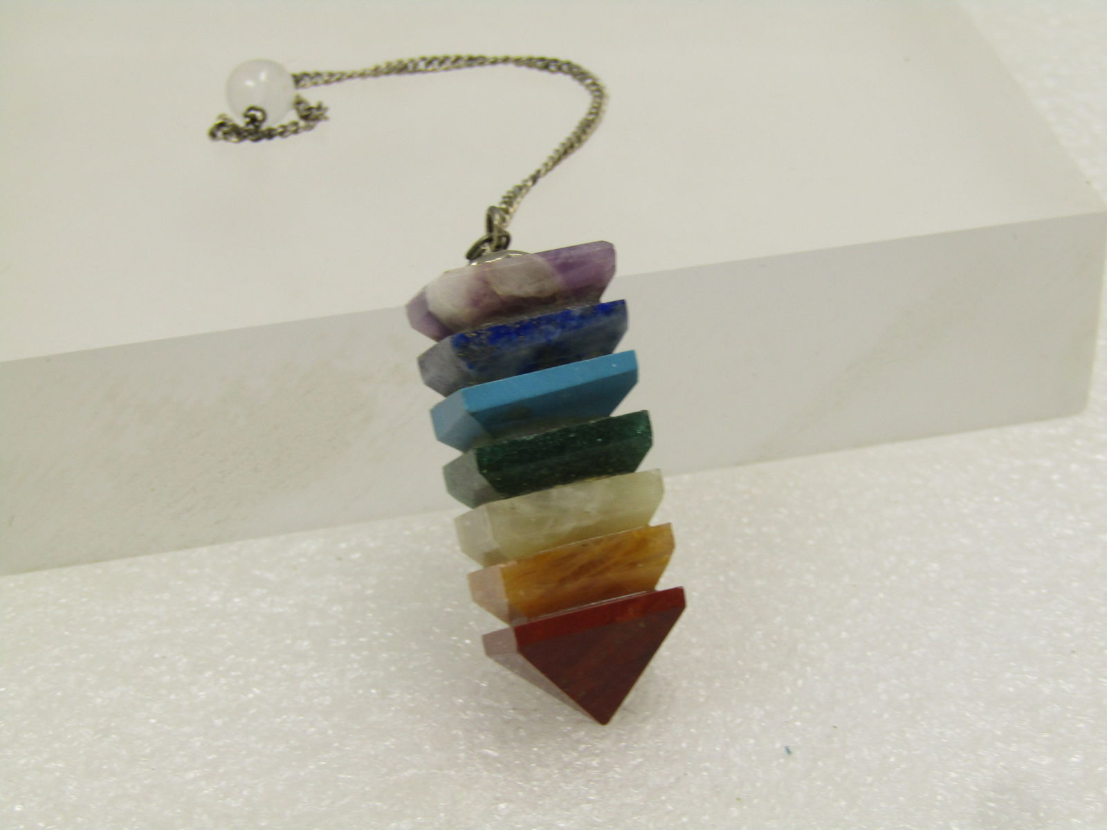 Stacked Pyramid 7 Chakra Pendulum, 1980's-1990's - 2