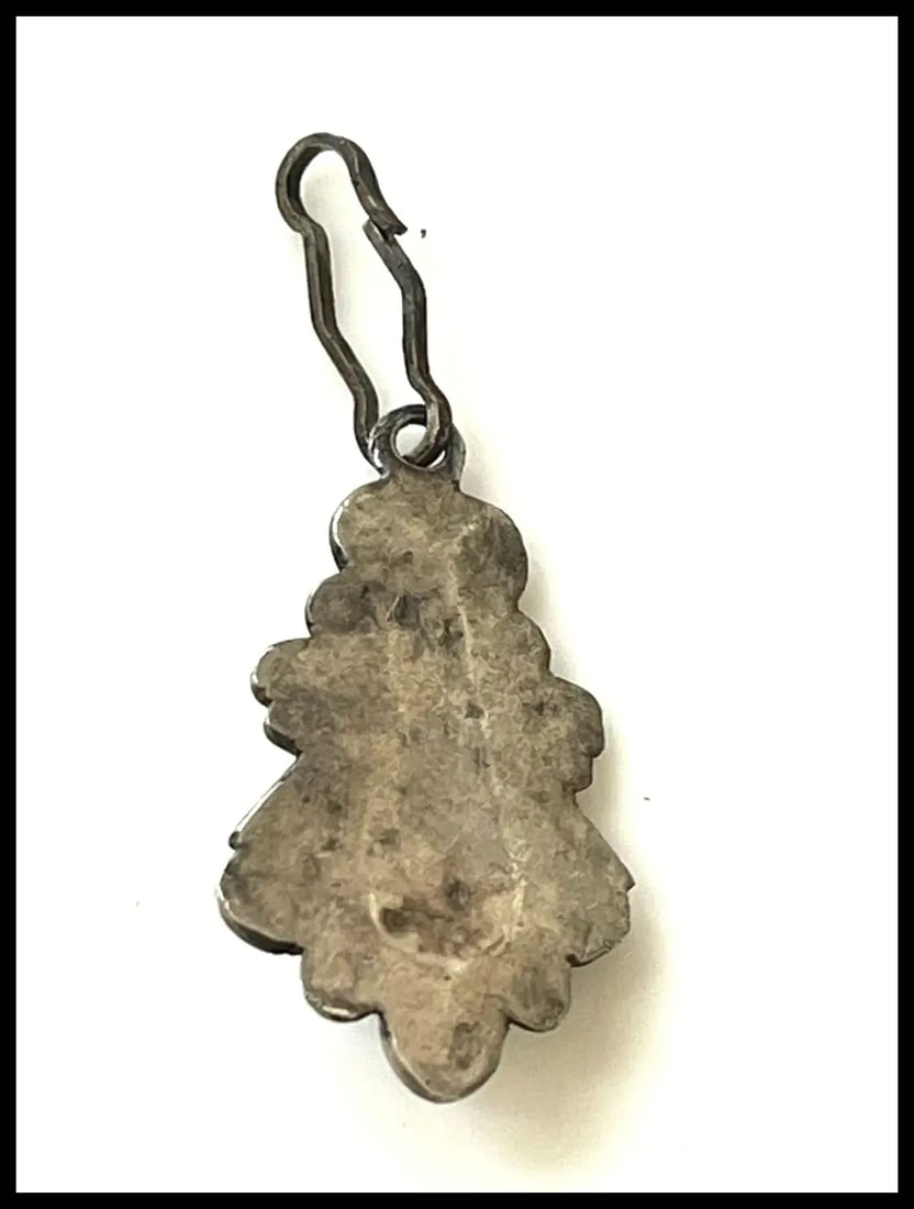 Antique Victorian Silver and Blue Glass Charm - 3