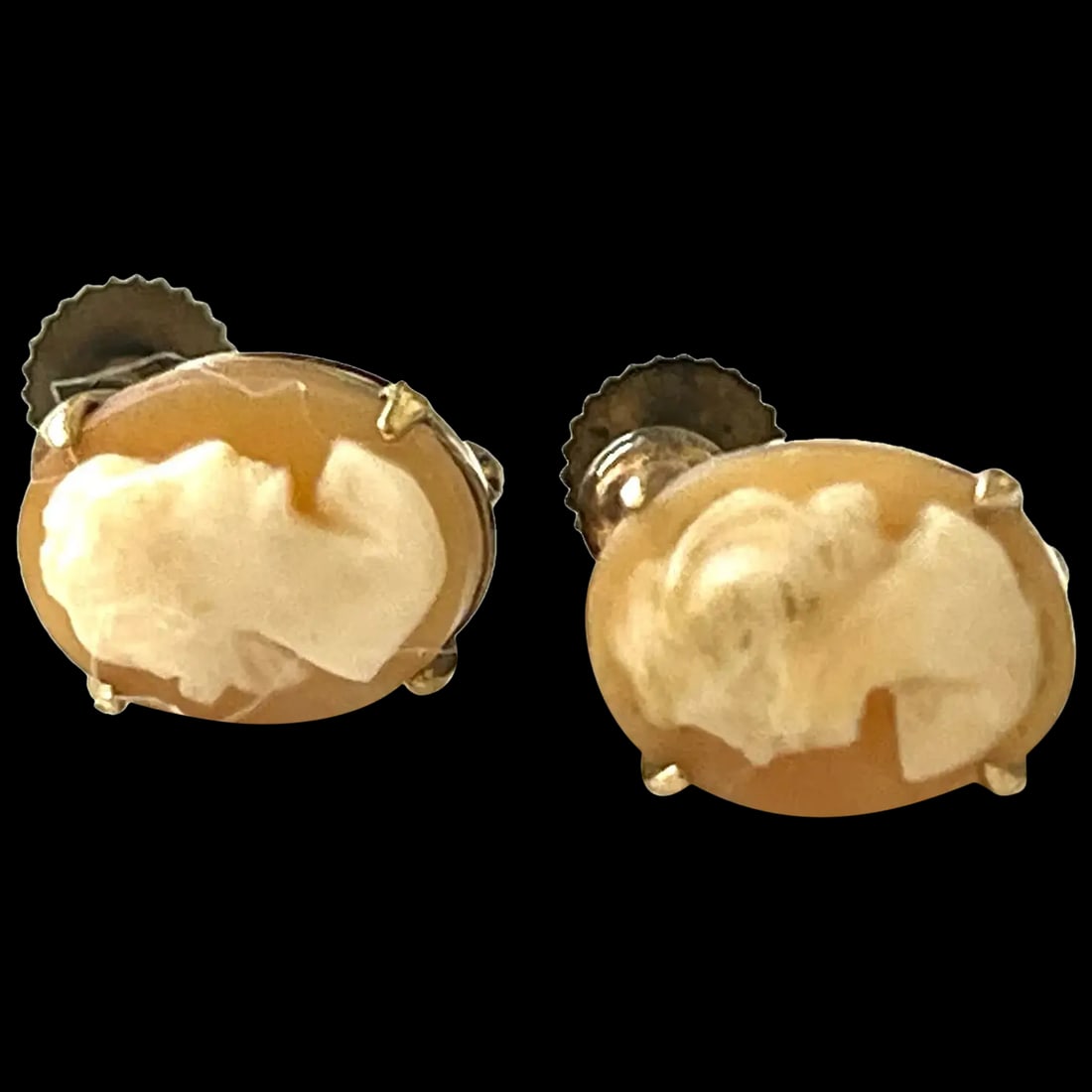 Vintage Amco 12k Gold Fill Cameo Screw Back Earrings: Title: Vintage Amco 12k Gold Fill Cameo Screw Back Earrings Description: Vintage Amco 12k Gold Fill Cameo Screw Back EarringsHallmarked: Amco 1/20 12kWeighs: 2.4 Grams Measures Approx: .25 x .20 inche