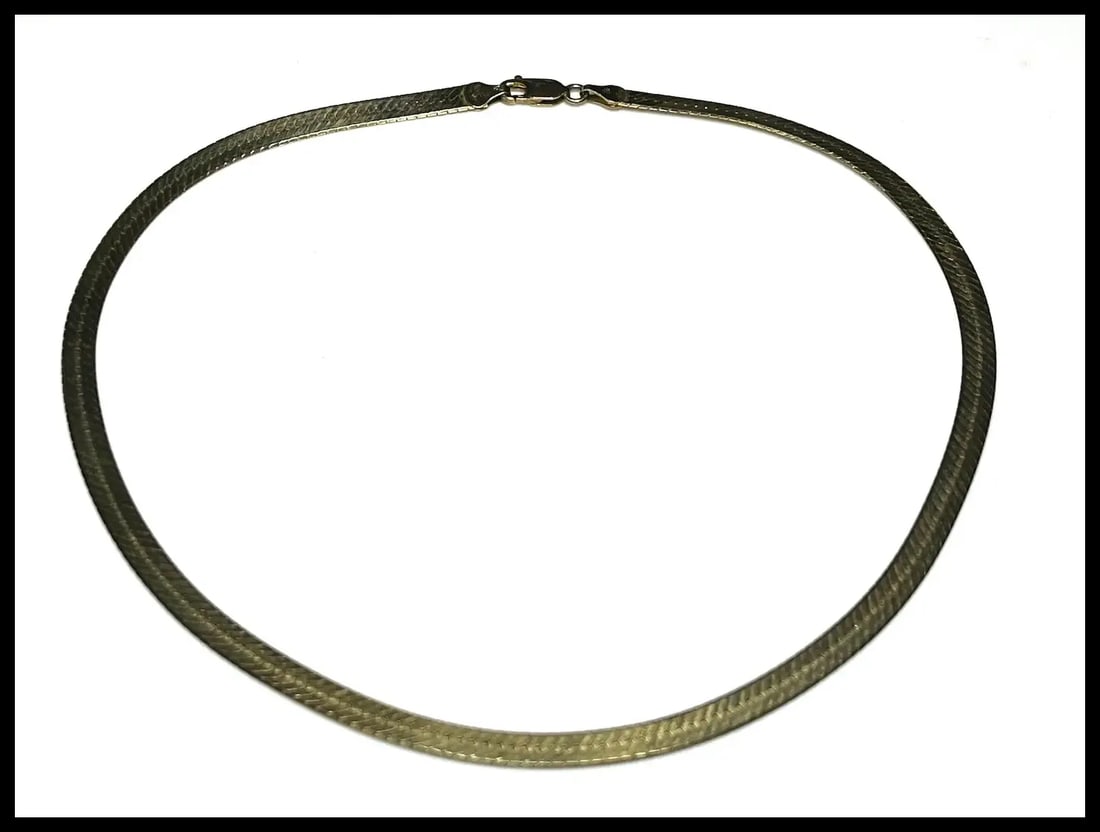 Vintage Sterling Silver Italian Herringbone Chain - 2