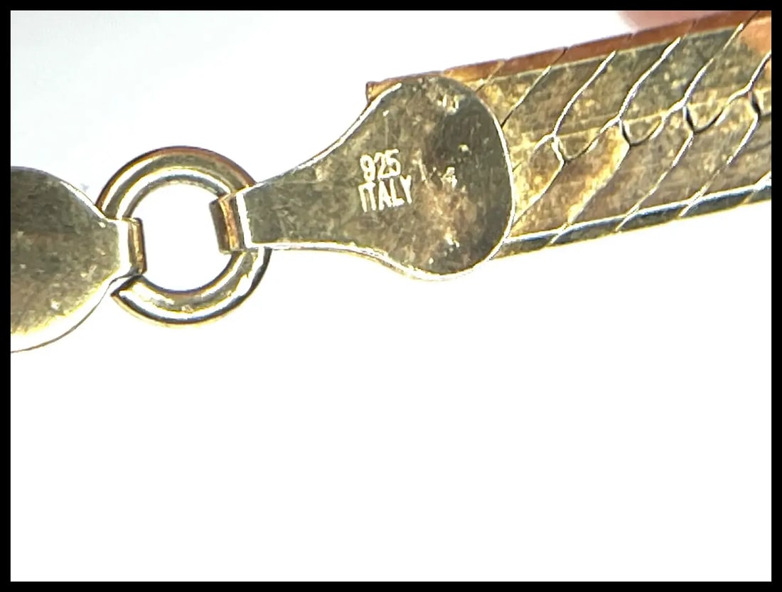 Vintage Sterling Silver Italian Herringbone Chain - 4