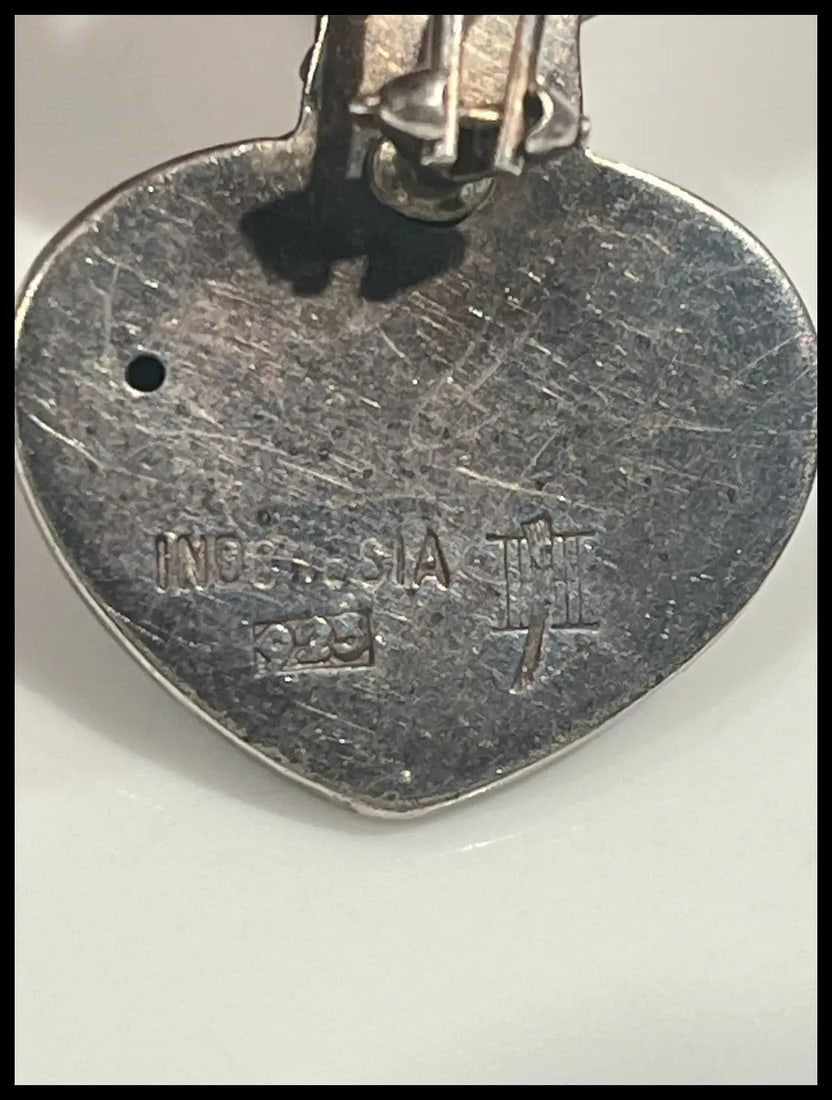 Vintage Sterling Silver Gunmetal John Hardy Clip Earrings - 7