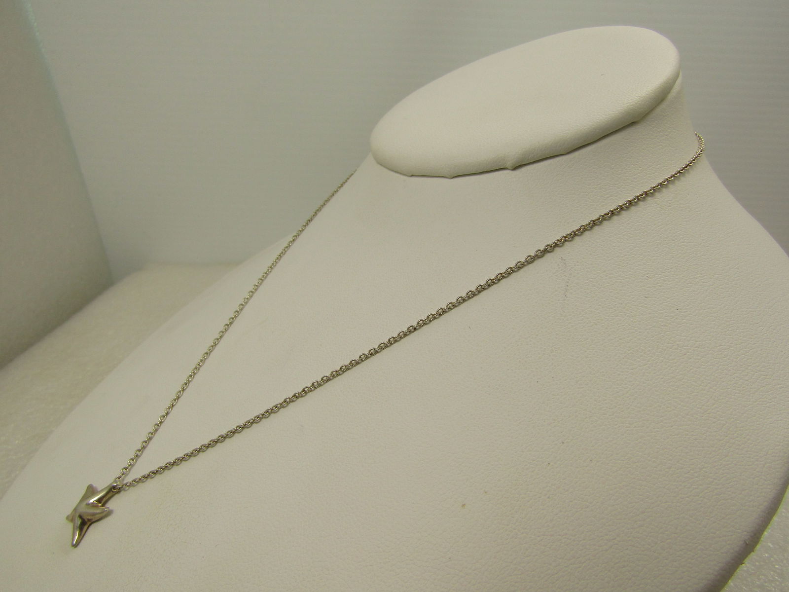 Vintage Silver Tone Star Fish Necklace, 16", 1980's-1990's - 2