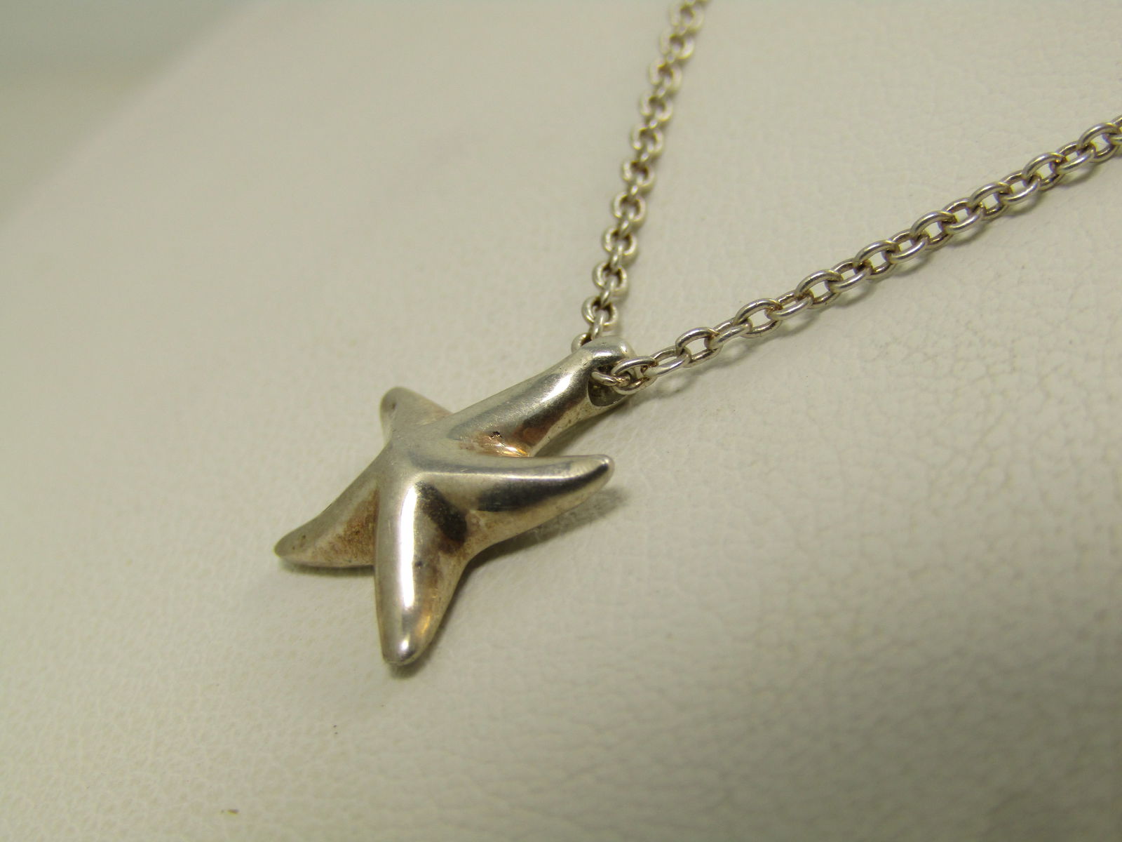 Vintage Silver Tone Star Fish Necklace, 16", 1980's-1990's - 5