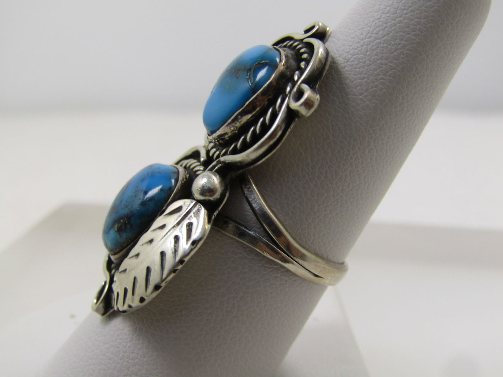 Vintage Sterling Southwestern Turquoise Ring, Sz. 8.5, Unisex, 1980's-1990's - 2