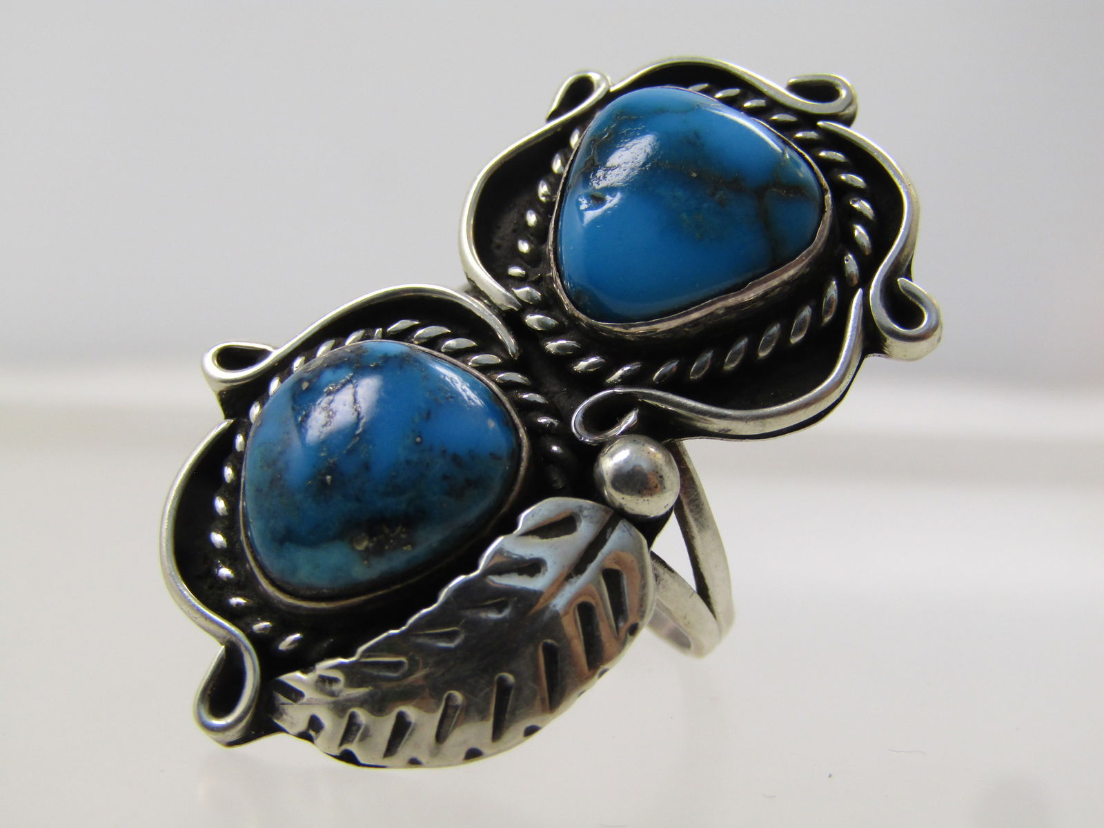 Vintage Sterling Southwestern Turquoise Ring, Sz. 8.5, Unisex, 1980's-1990's - 6
