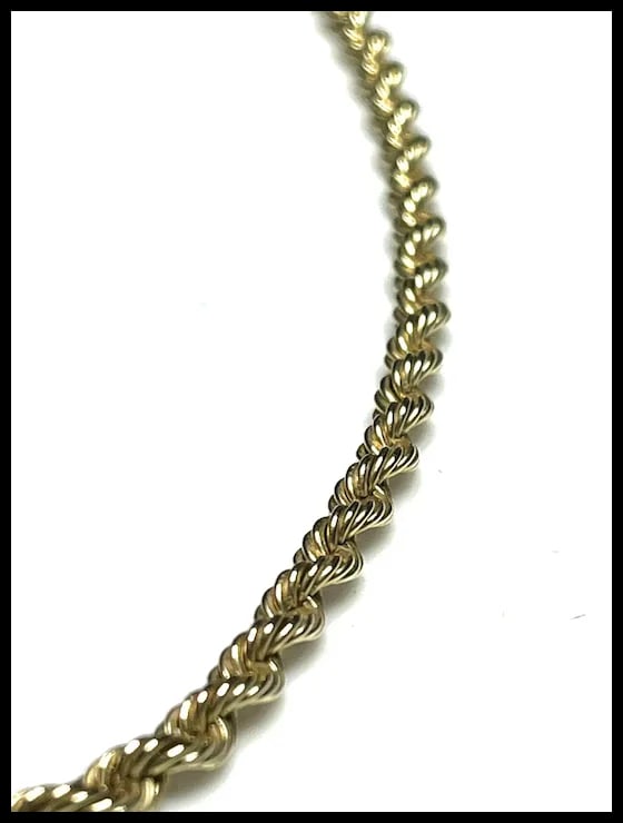 Estate Sterling SIlver RL 10k GP Thick Rope Necklace - 3