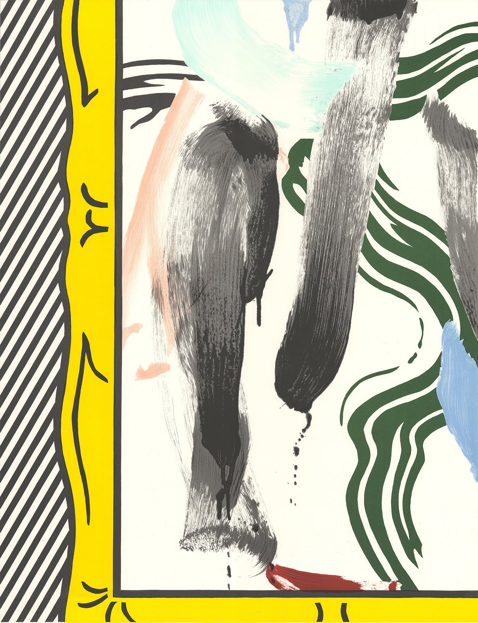 Roy Lichtenstein - Against Apartheid - 1983 Lithograph 33.5" x 23.5" - 2