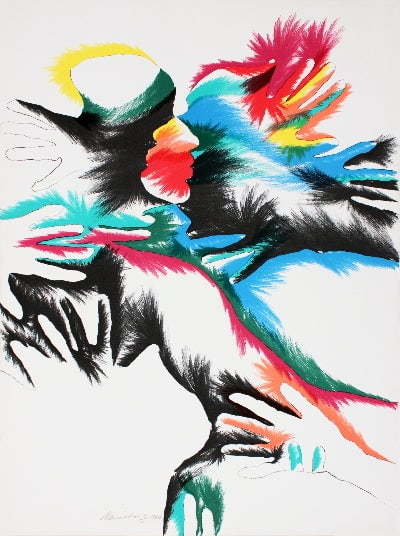 Marisol Escobar - Blackbird Love - 1980 Lithograph - SIGNED 30.25" x 20.5": Title: Marisol Escobar - Blackbird Love - 1980 Lithograph - SIGNED 30.25" x 20.5" Artist: Marisol Escobar Description: "Blackbird Love" by Marisol Escobar, 1980 Signed Lithograph. Paper size is 30.25