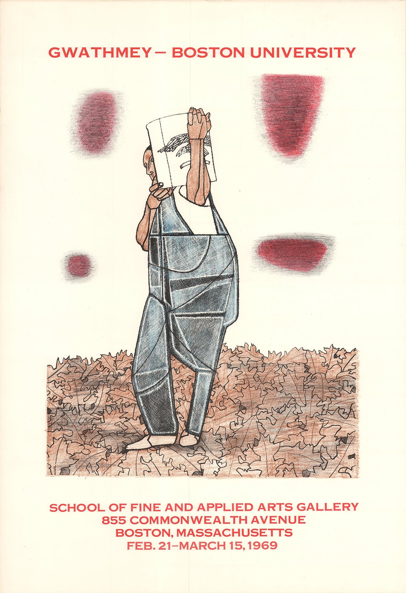 Robert Gwathmey - Boston University - 1969 Lithograph 26" x 18": Title: Robert Gwathmey - Boston University - 1969 Lithograph 26" x 18" Artist: Robert Gwathmey Description: "Boston University" by Robert Gwathmey, 1969 Unsigned Lithograph. Paper size is 26 x 18 inch