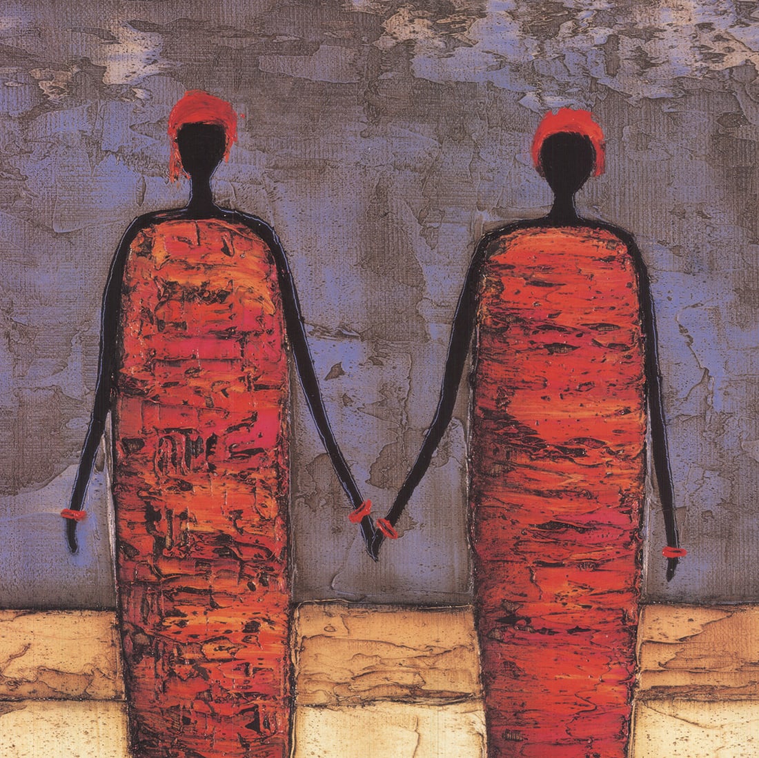 Michel Rauscher - Friends at Dusk - 2004 Offset Lithograph 27.25" x 27.25" - 2