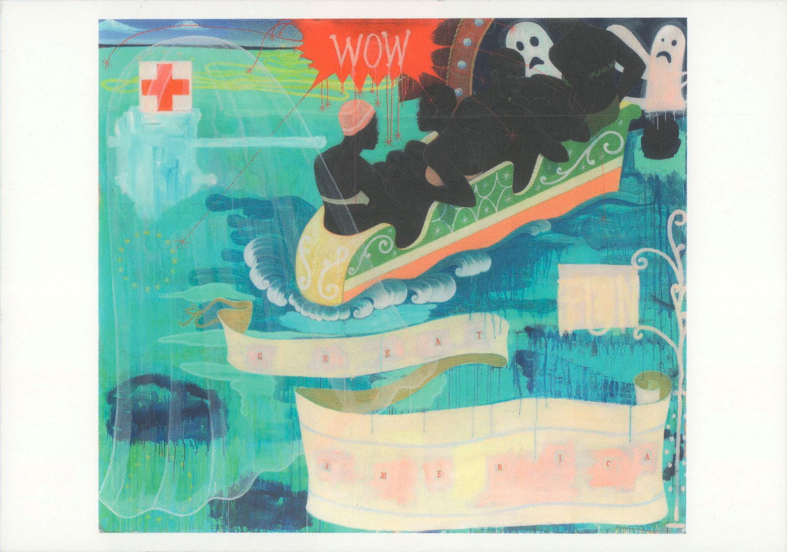 Kerry James Marshall - Great America - 2025 4.25" x 6": Title: Kerry James Marshall - Great America - 2025 4.25" x 6" Artist: Kerry James Marshall Description: "Great America" by Kerry James Marshall, 2025 Postcard. Paper size is 4.25 x 6 inches, with an i