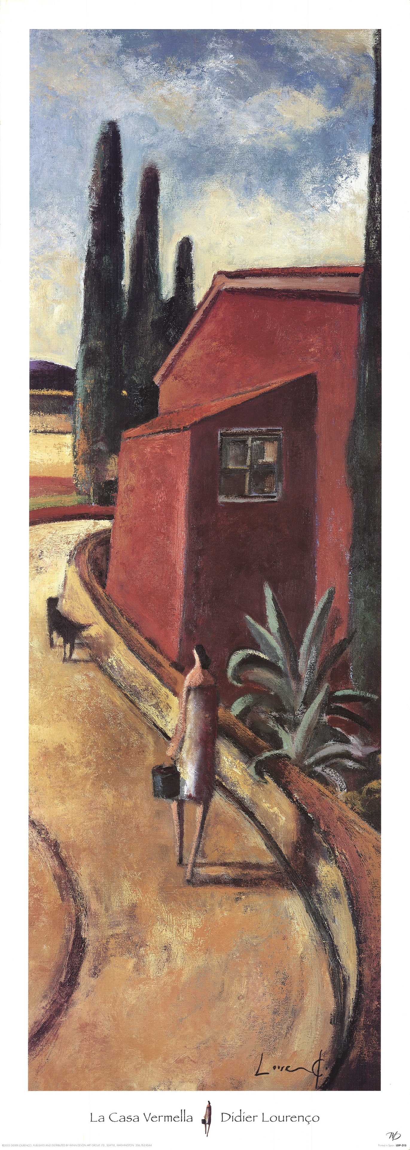 Didier Lourenco - La Casa Vermella - 2005 Offset Lithograph 39" x 14": Title: Didier Lourenco - La Casa Vermella - 2005 Offset Lithograph 39" x 14" Artist: Didier Lourenco Description: "La Casa Vermella" by Didier Lourenco, 2005 Unsigned Offset Lithograph. Paper size is