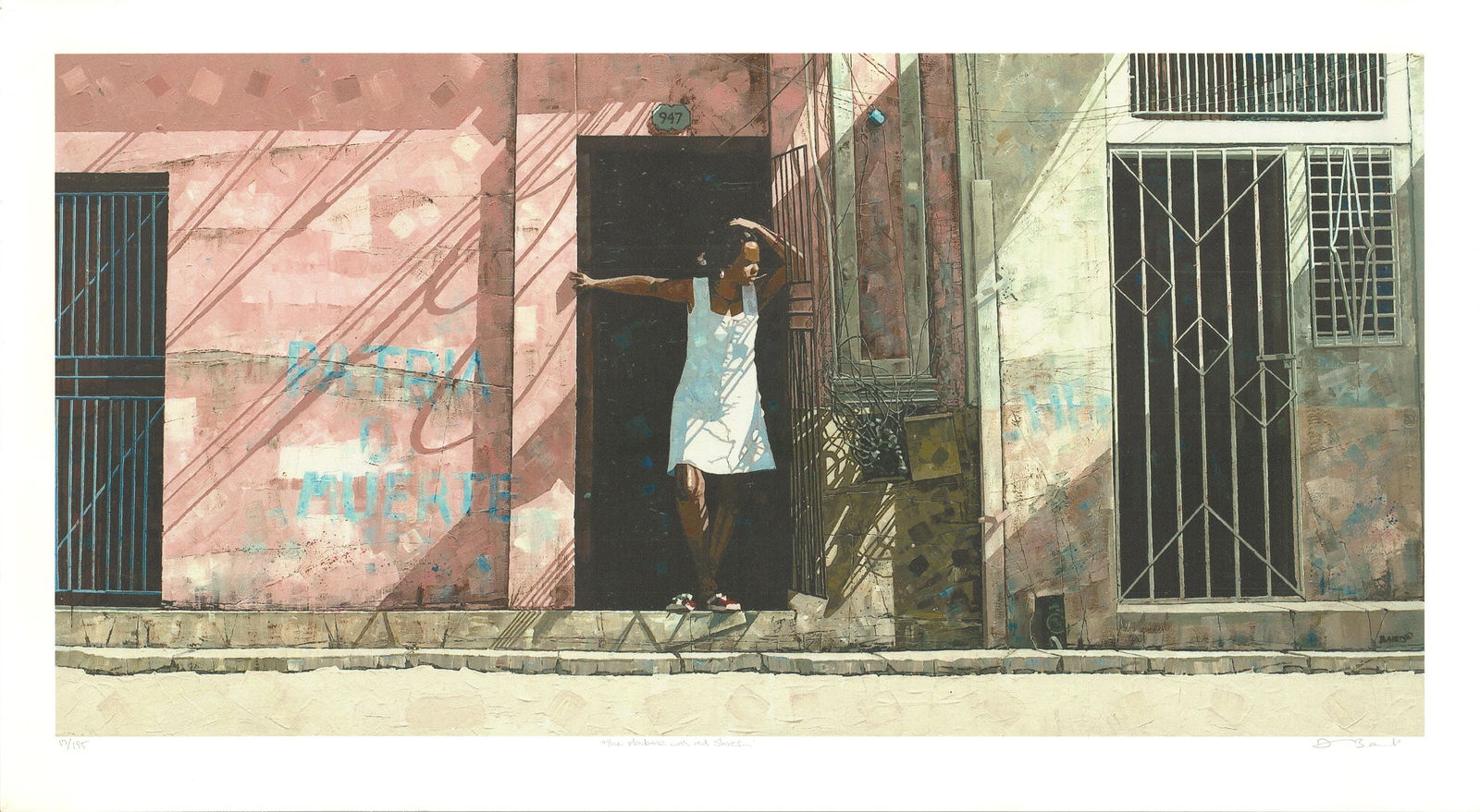 Dwight Baird - La Madonna with red shoes - 2004 Giclee - SIGNED 21.5" x 39": Title: Dwight Baird - La Madonna with red shoes - 2004 Giclee - SIGNED 21.5" x 39" Artist: Dwight Baird Description: "La Madonna with red shoes" by Dwight Baird, 2004 Signed Giclee. Paper size is 21.5
