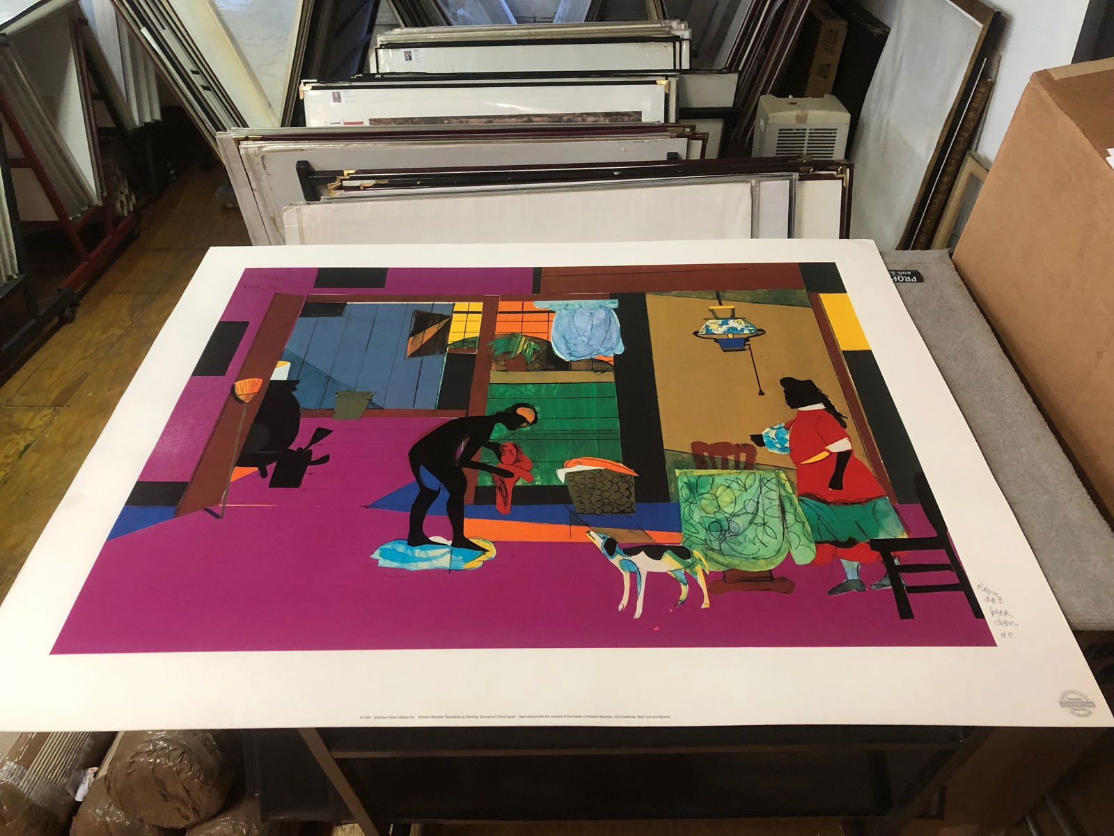 Romare Bearden - Mecklenburg Morning: Sunrise for China Lamp - 1993 Serigraph 35" x 43.75" - 2
