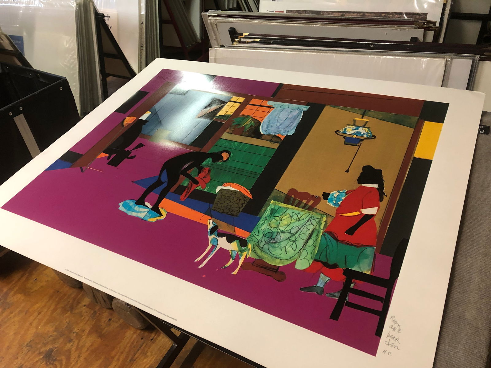 Romare Bearden - Mecklenburg Morning: Sunrise for China Lamp - 1993 Serigraph 35" x 43.75" - 8