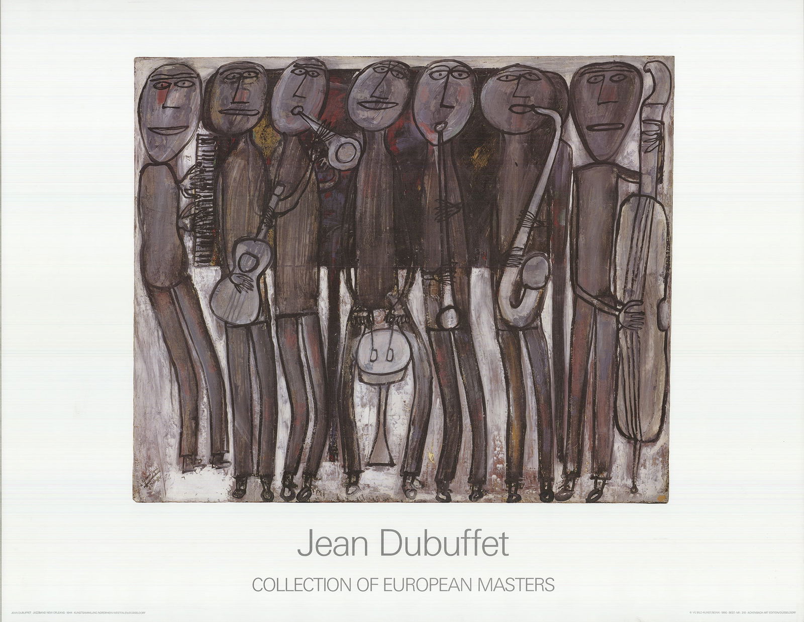 Jean Dubuffet - New Orleans Jazz Band - 1990 Offset Lithograph 27.5" x 35.5" (1 of 4)