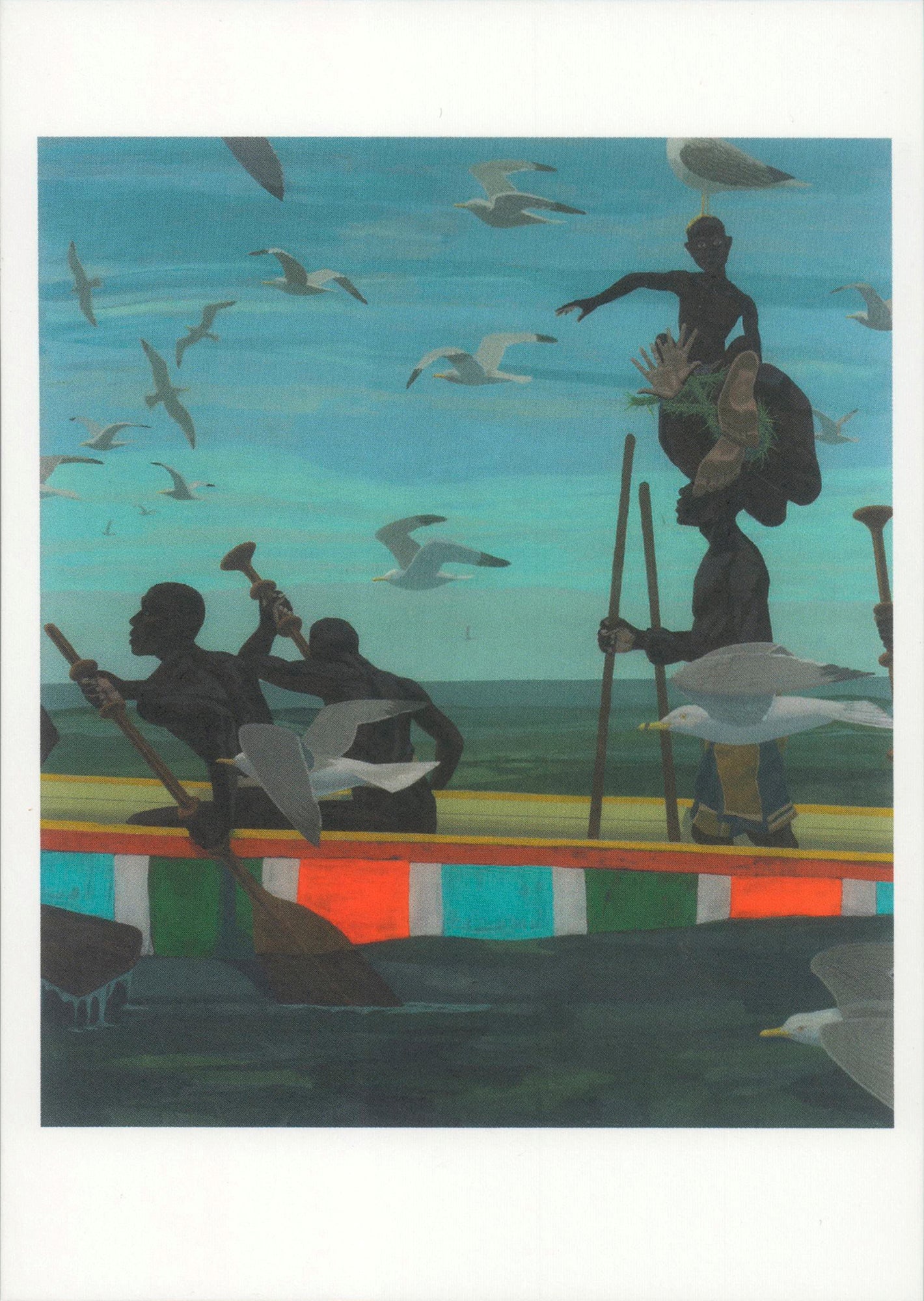 Kerry James Marshall - Outbound - 2025 6" x 4.25": Title: Kerry James Marshall - Outbound - 2025 6" x 4.25" Artist: Kerry James Marshall Description: "Outbound" by Kerry James Marshall, 2025 Postcard. Paper size is 6 x 4.25 inches, with an image size
